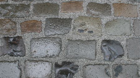 Synthetic resin film after jointing on concrete blocks